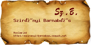 Szirányi Barnabás névjegykártya