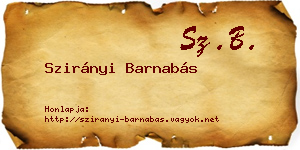 Szirányi Barnabás névjegykártya