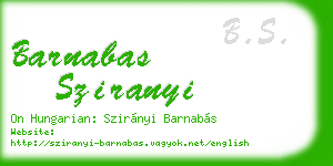 barnabas sziranyi business card