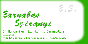 barnabas sziranyi business card